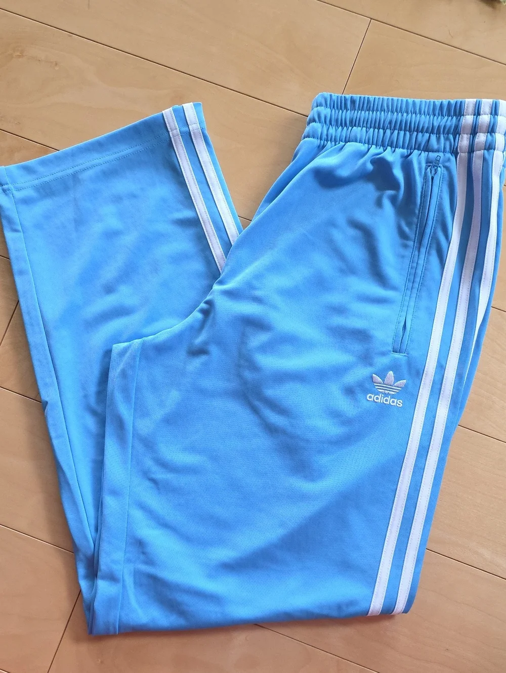 adidas Firebird Light Blue/teal Track Pants with White Side Stripes
